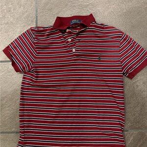 Ralph Lauren Burgundy Striped Polo Shirt